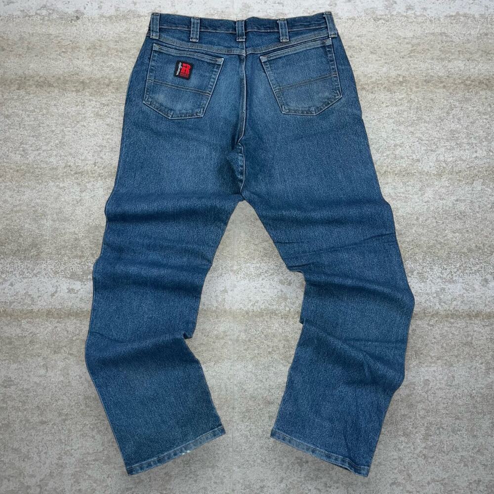 Vintage Y2K Wrangler Riggs Jeans 34x34 Relaxed Fit Dark Wash Denim